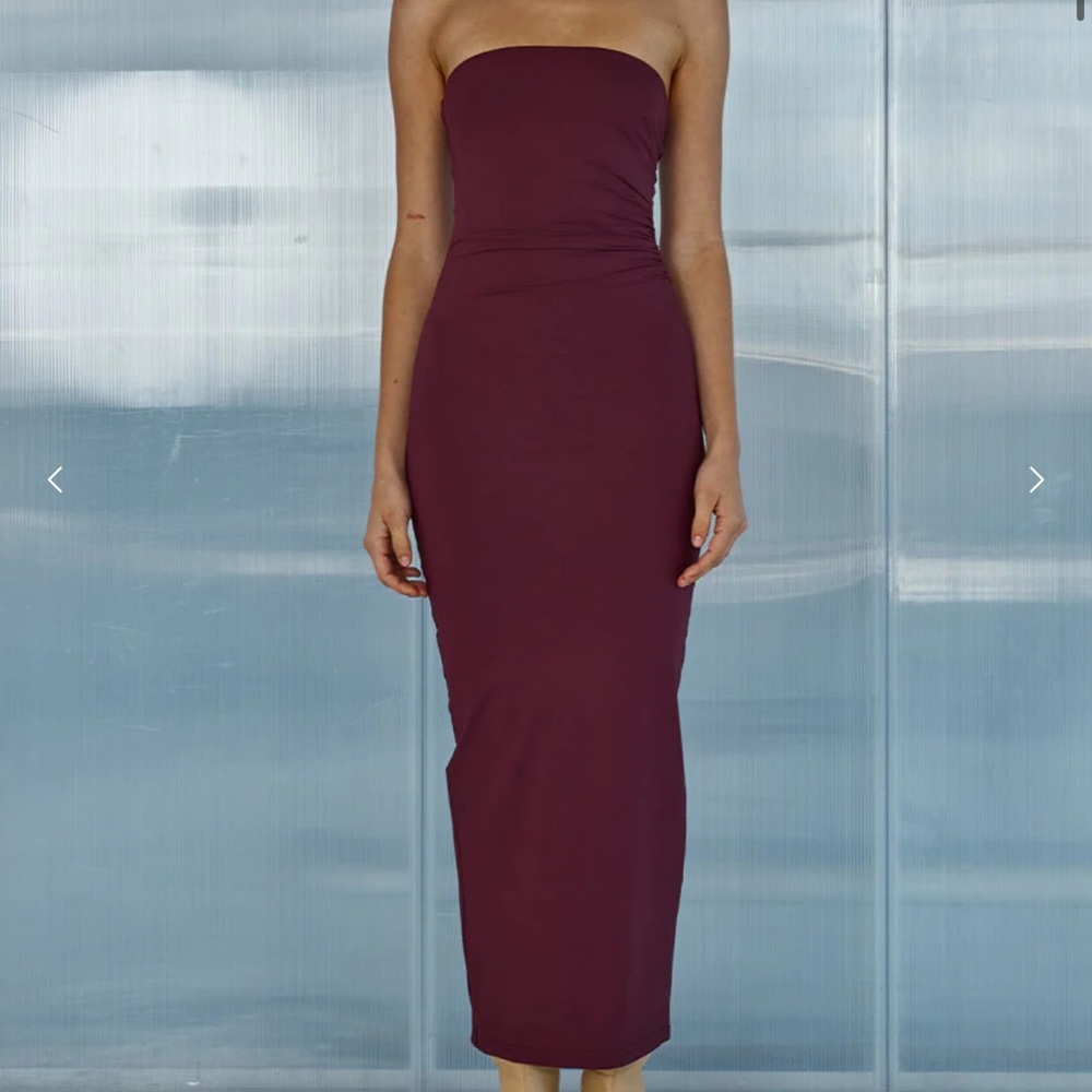 Runaway the label eddie midi dress merlot